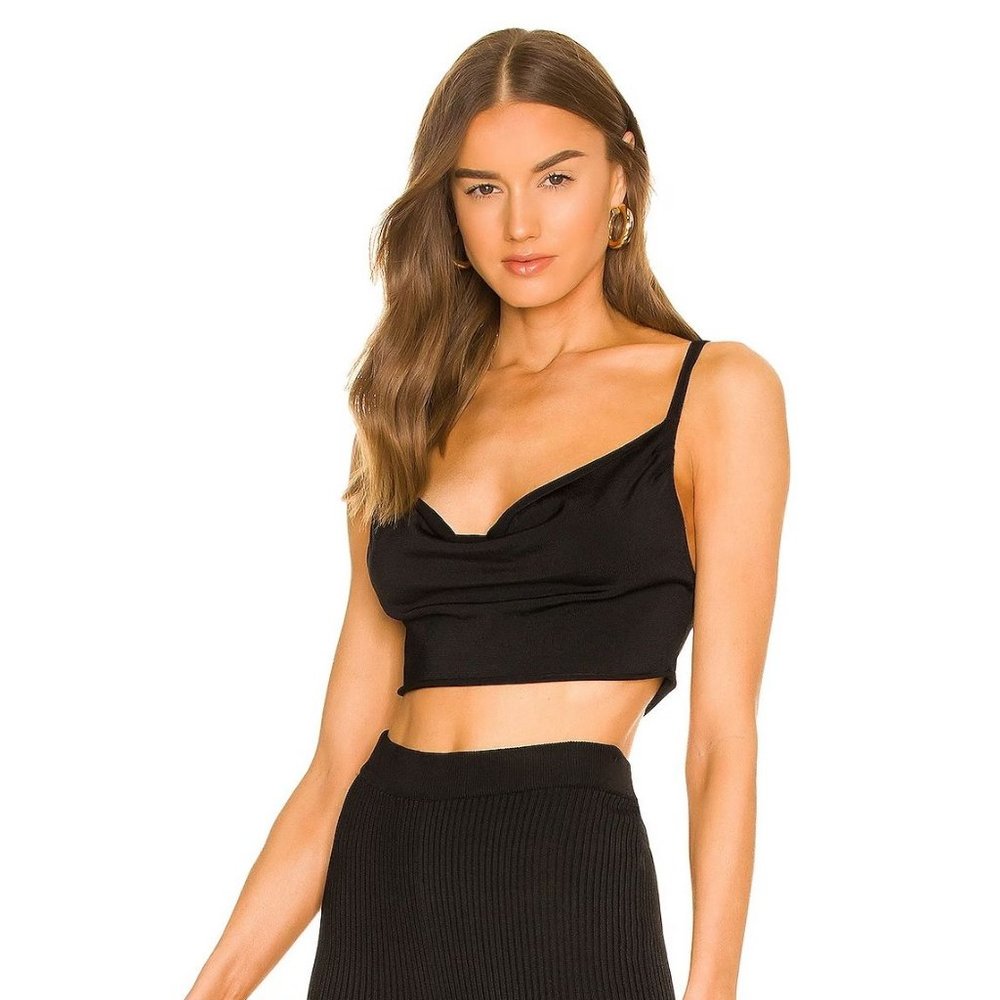 Michael Costello x Revolve NWT Alessa Top in Black Metallic size XS